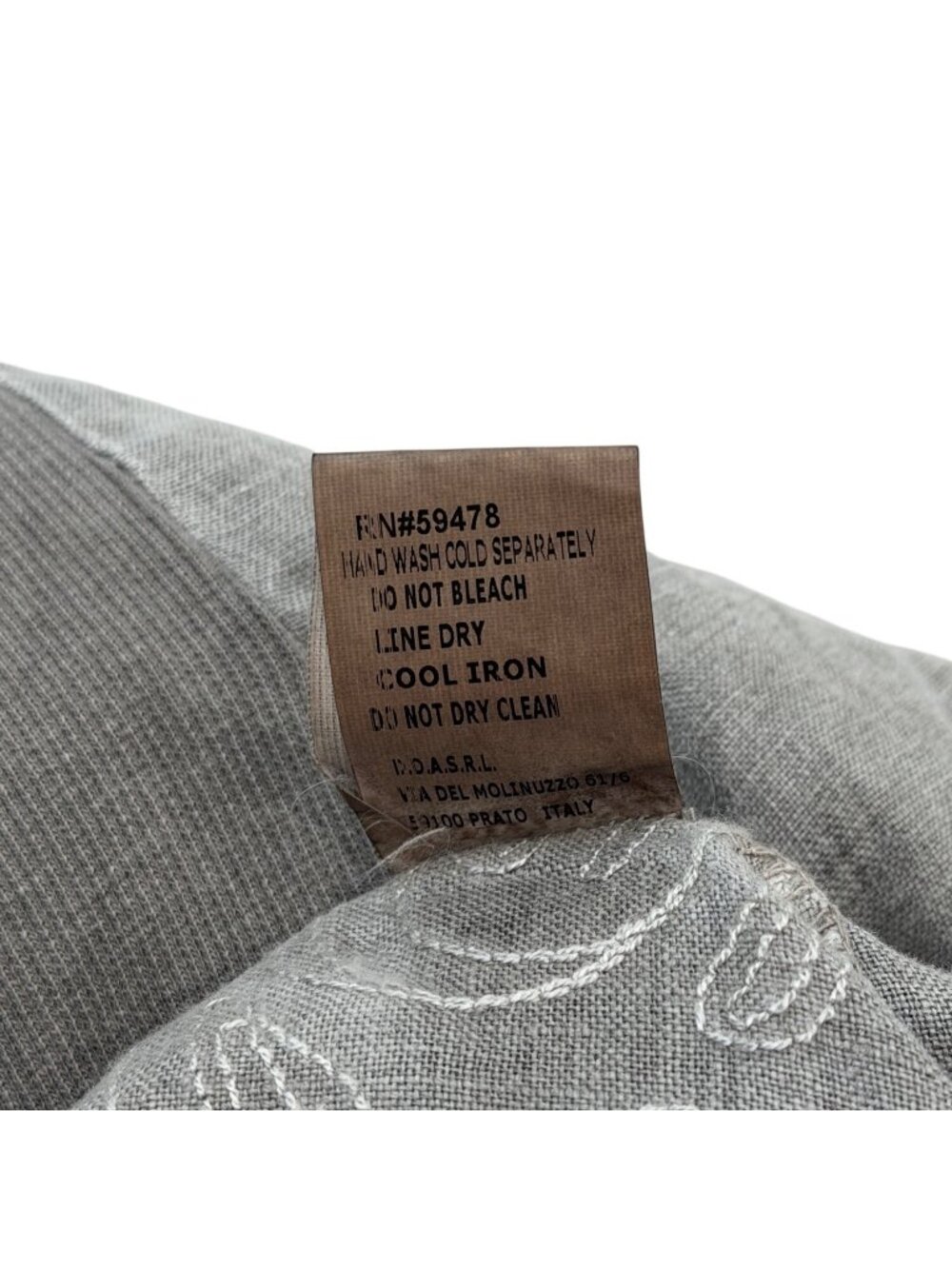 Lina Tomei Womens Size M Midi Dress Linen Embroidered Made In Italy Short Sleeve - Picture 8 of 8